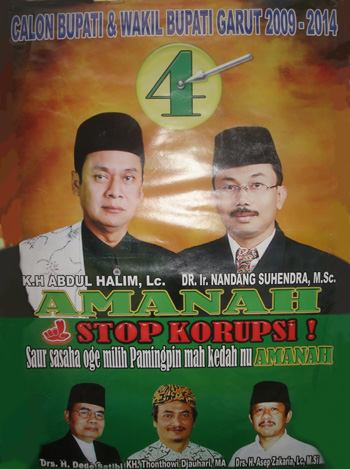 Campaign poster for local Garut elections in 2009 / Luky Djani A double-edged sword